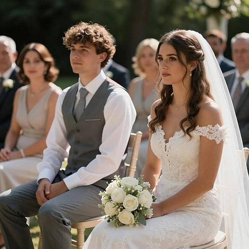 Bride and Groom at Outdoor Wedding Ceremony