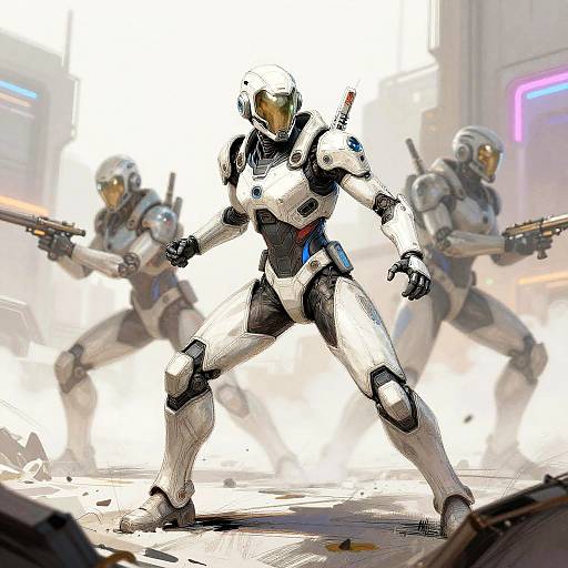 Futuristic Warriors Dynamic Sketch