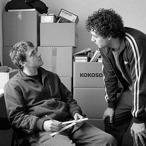 Two Men in a Cluttered Room