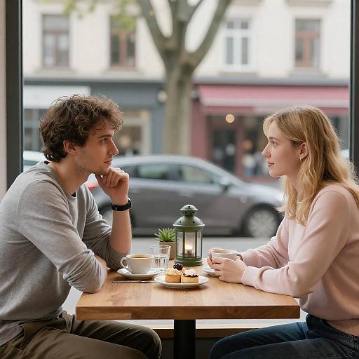 Café Scene with Man and Woman