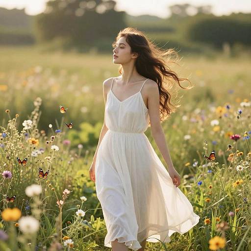 Brianna in Sunlit Wildflower Meadow