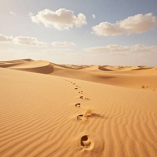 Desert Footprints and Dreamlike Sands
