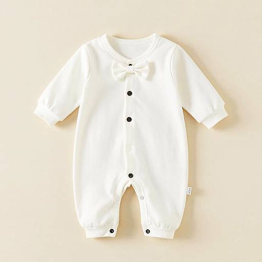 White Baby Onesie with Bow Tie