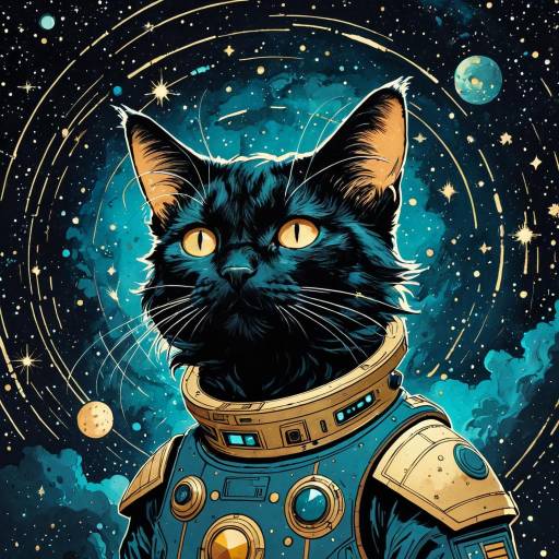 Interstellar Cat Astronaut Illustration