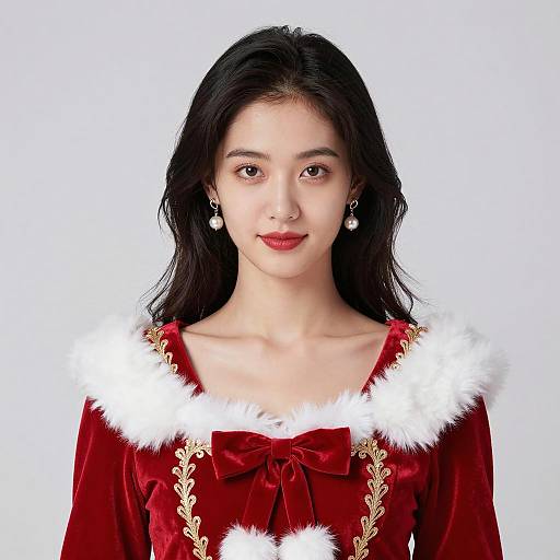Elegant Christmas Evening Portrait of Woman