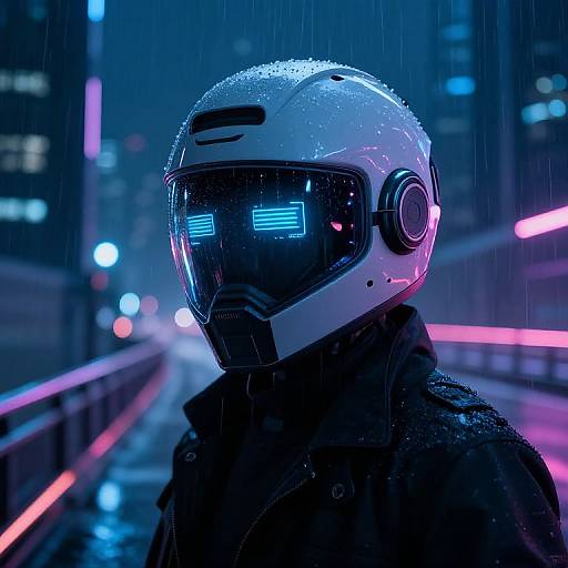 Futuristic Cyberpunk Helmet Armor