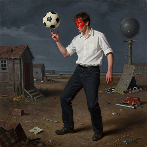 Surrealist Red-Faced Soccer Player