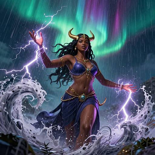 Black Aquarius Goddess Summoning Storms