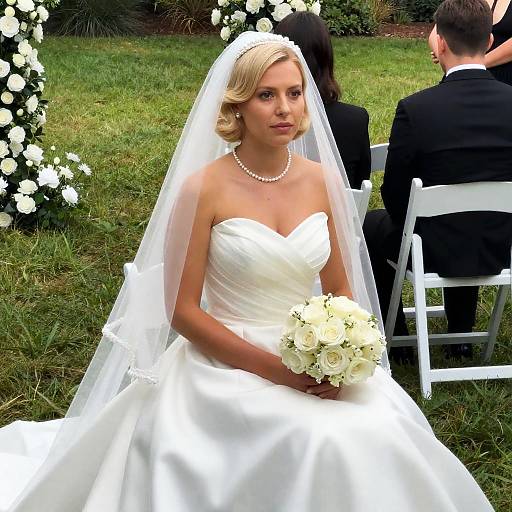 Elegant Bride in Serene Garden Setting