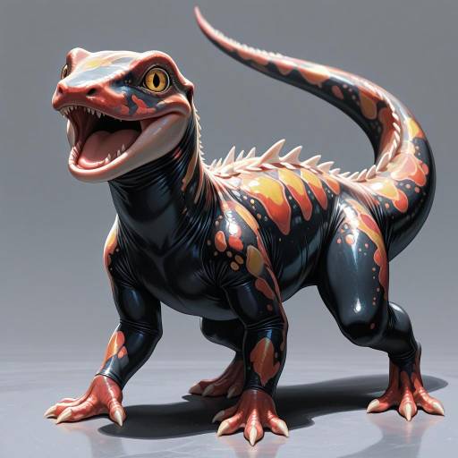 Intricately Detailed Salamander in Motion Intricately Detailed Salamander in Motion