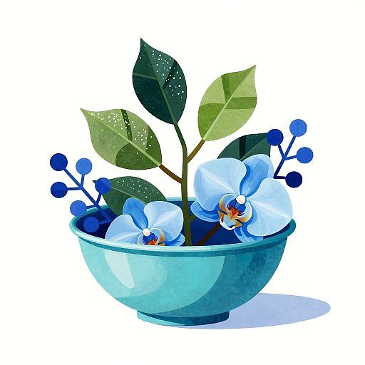 Modern Abstract Still-Life in Blues