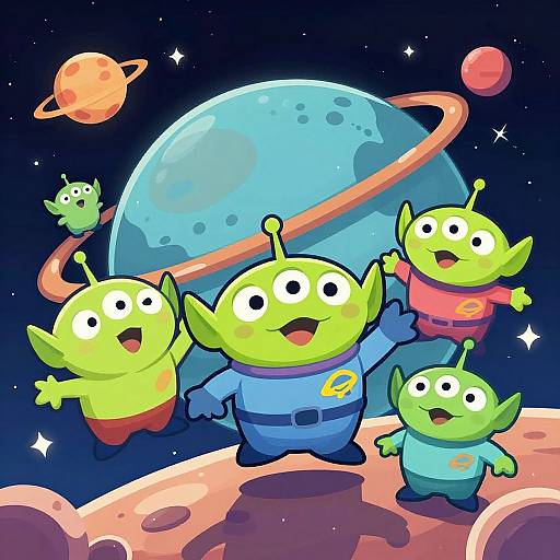 Cute Alien Space Adventure Cartoon