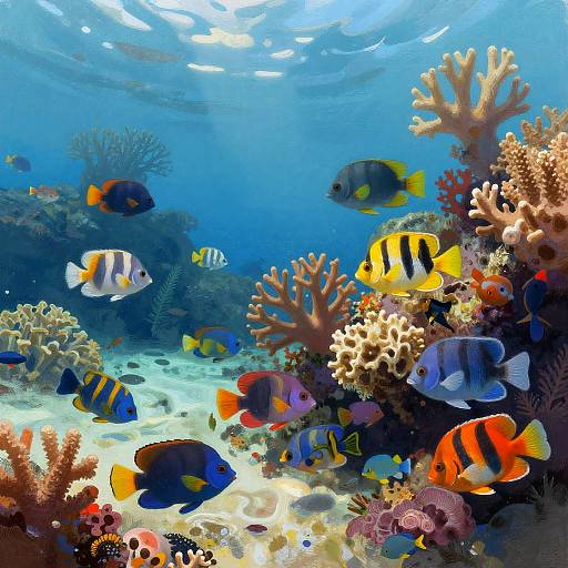 Vivid Underwater Coral Reef Illustration