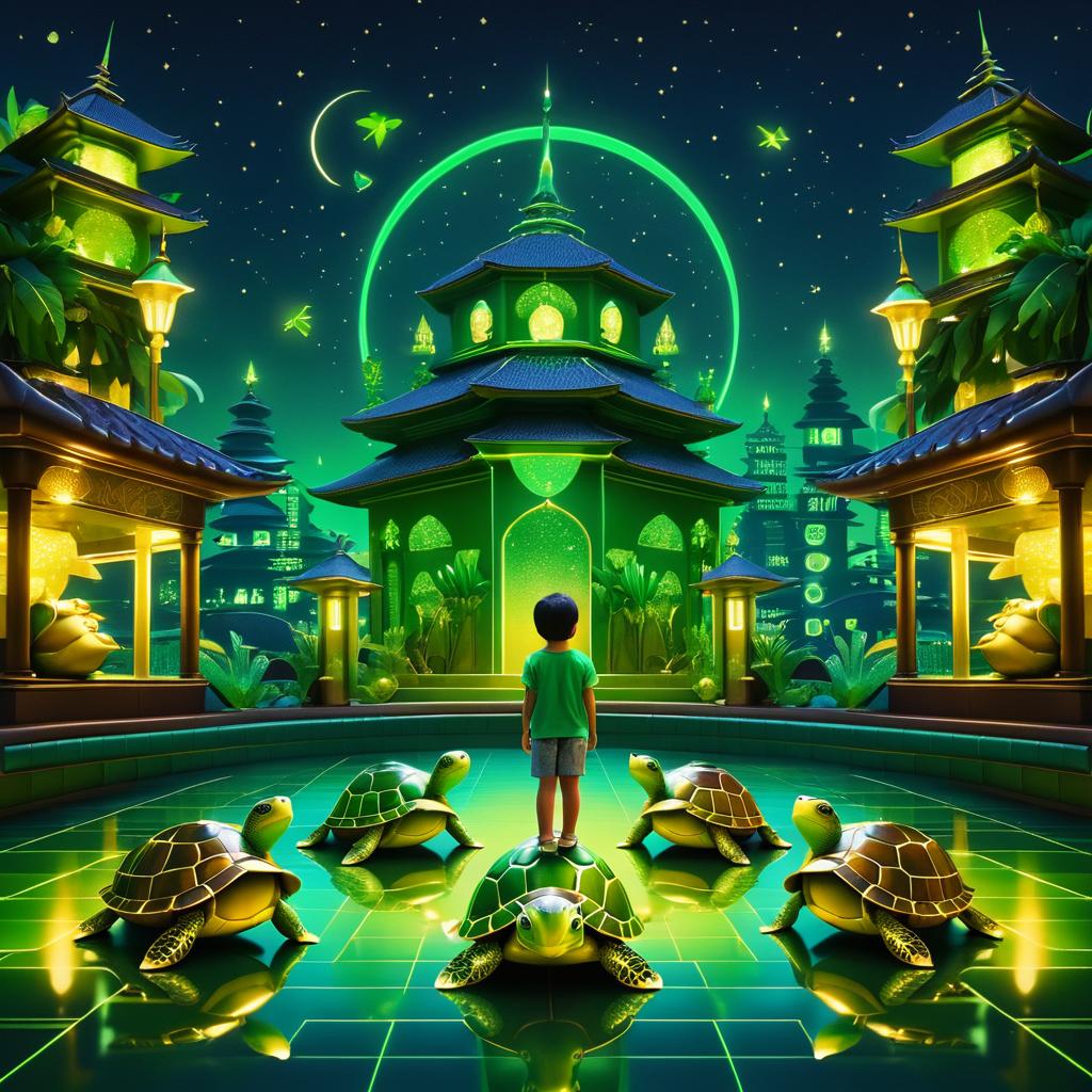 Surreal Fusion of Turtle and Child