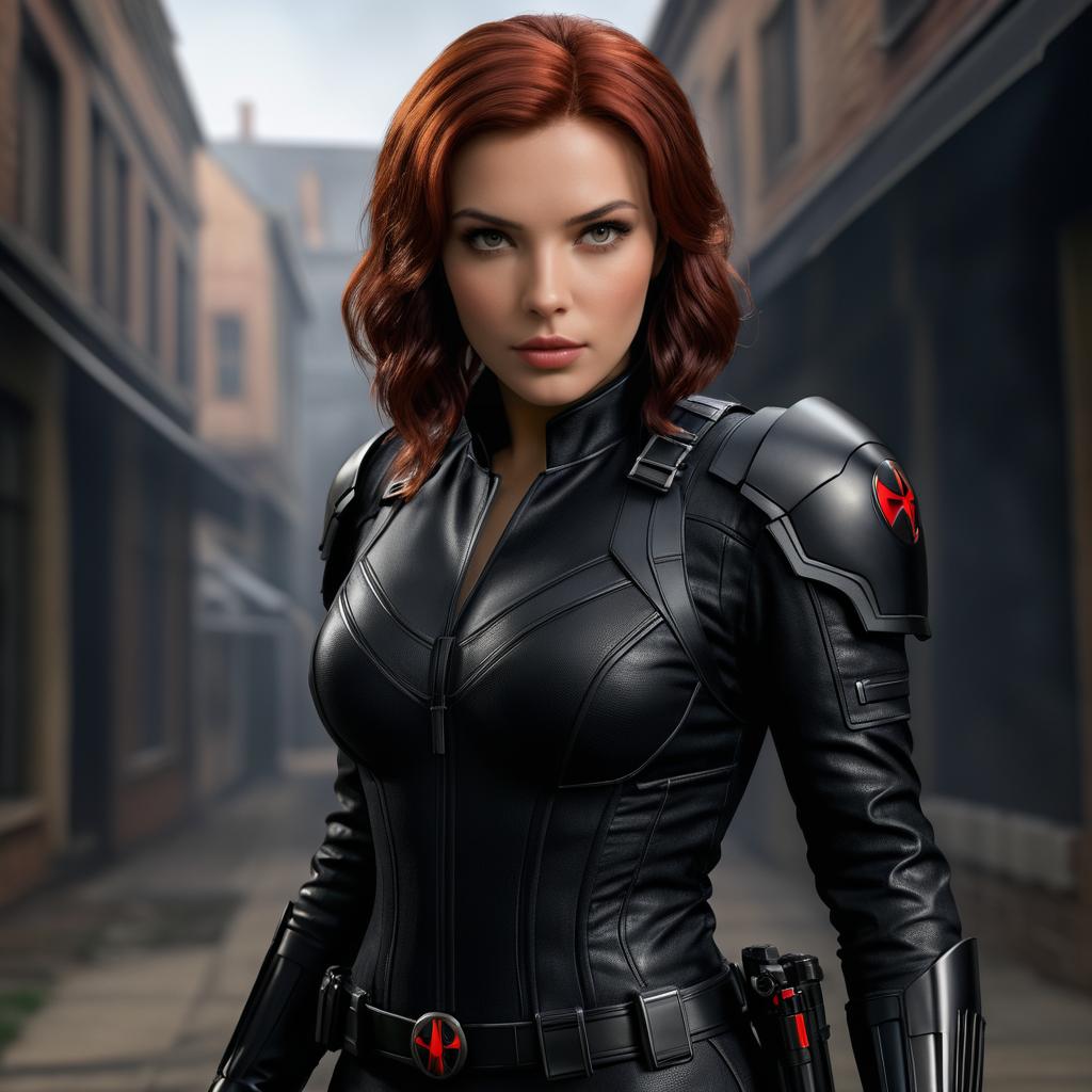 Photorealistic Black Widow Portrait on Nikon