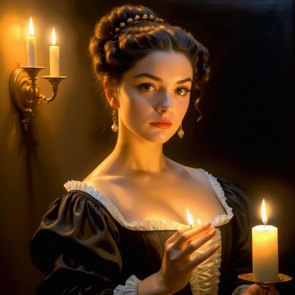 Elegant Baroque Portrait of a Young Woman