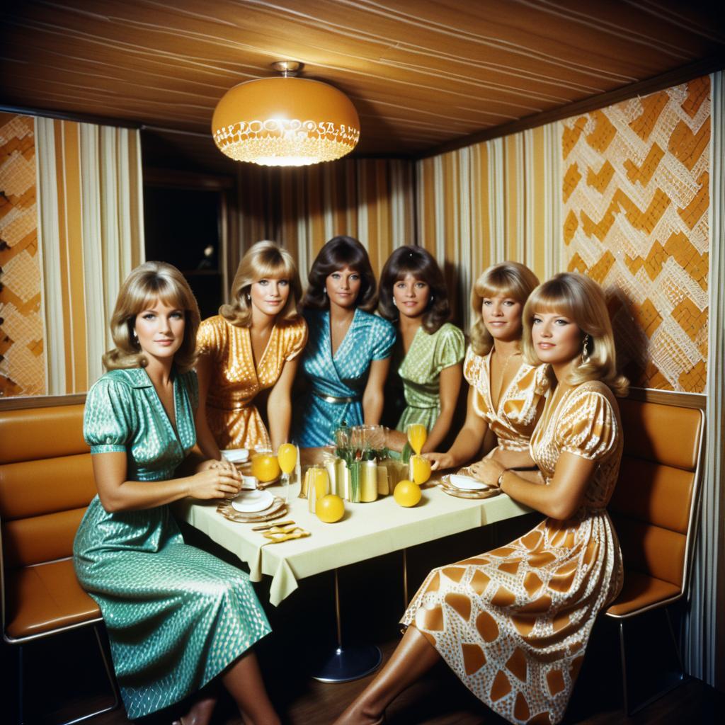 1970s Luxury Cabin Party with Women