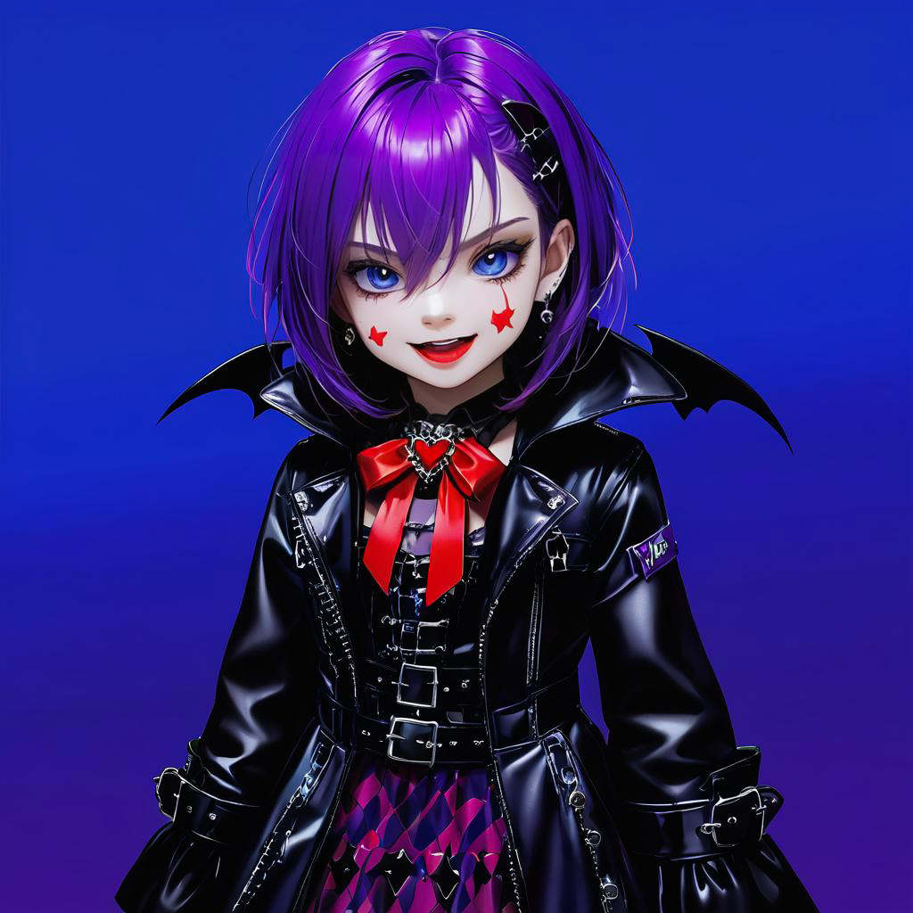 Gothic Vampire Girl in Punk Attire