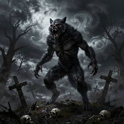 Terrifying Werewolf Howl on Haunted Hilltop