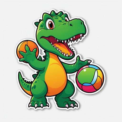 Playful Tyrannosaurus Rex Cartoon Sticker