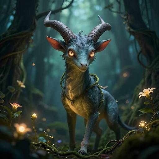 Mythical Creature in Enchanted Forest