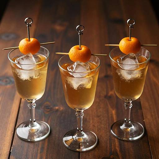 Elegant Amber Cocktail Trio