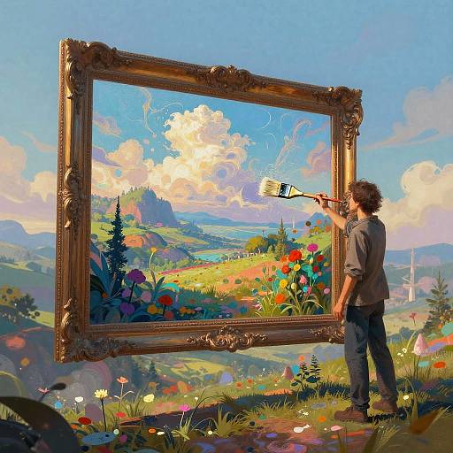 Surreal Artist Replacing Floating Frame