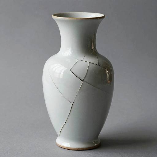 Realistic Cinematic Still Life — Cracked Vase