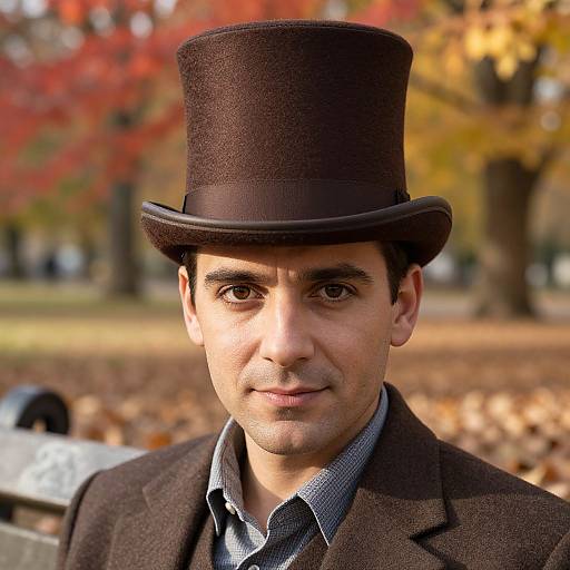 Composed Man in Autumn Park