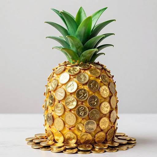 Whimsical Pineapple Coin Cake