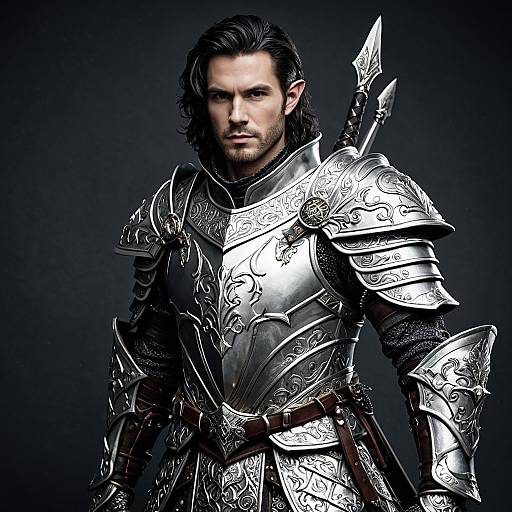 Elegant Fey Noble in Ornate Armor