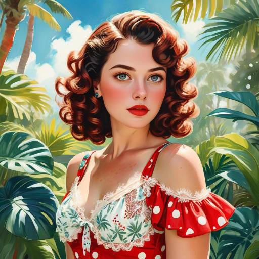 Charming Retro Pin-Up Amidst Nature