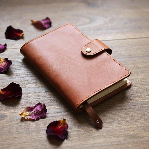 Handstitched Leather Journal with Flowers