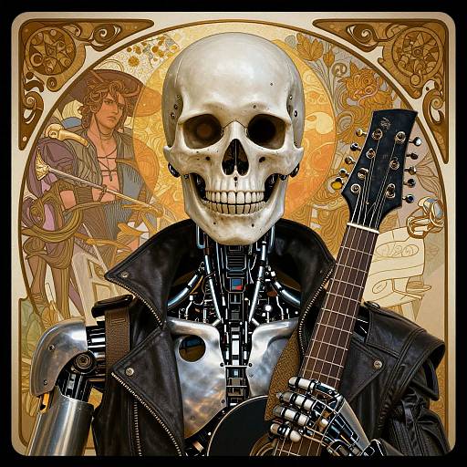 Cyberpunk Robotic Male Artist Portrait