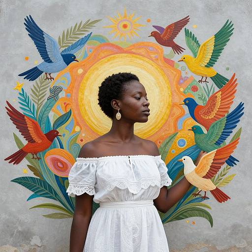 Ethereal Mural of Resilience and Hope