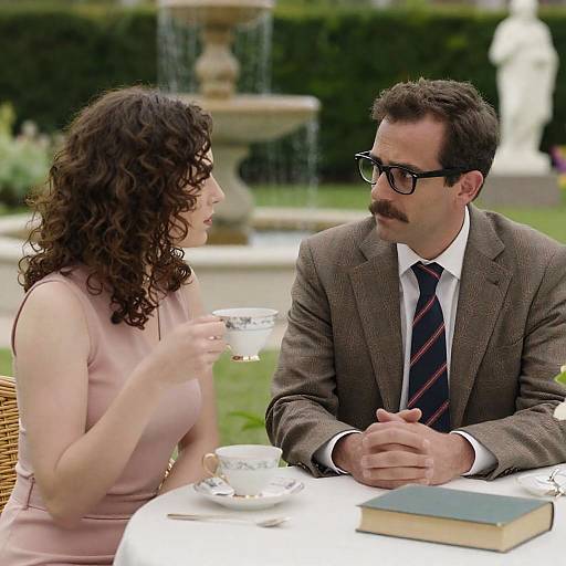 Intimate Outdoor Tea Conversation Capture