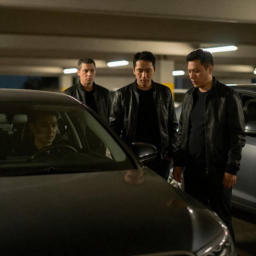 Mysterious Nighttime Parking Garage Scene