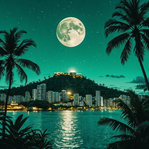 Futuristic City Under a Silver Moon Futuristic City Under a Silver Moon