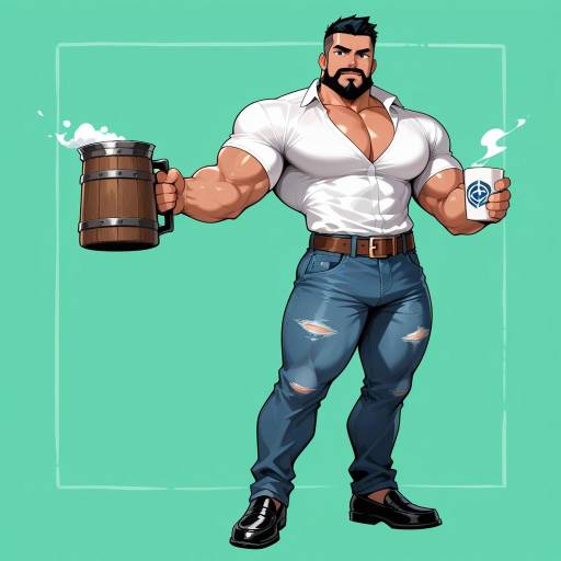 Fierce Stocky Man in Casual Attire Fierce Stocky Man in Casual Attire