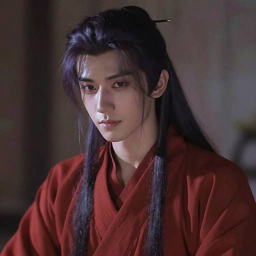 Midnight Purple-Haired Intimate Anime Portrait