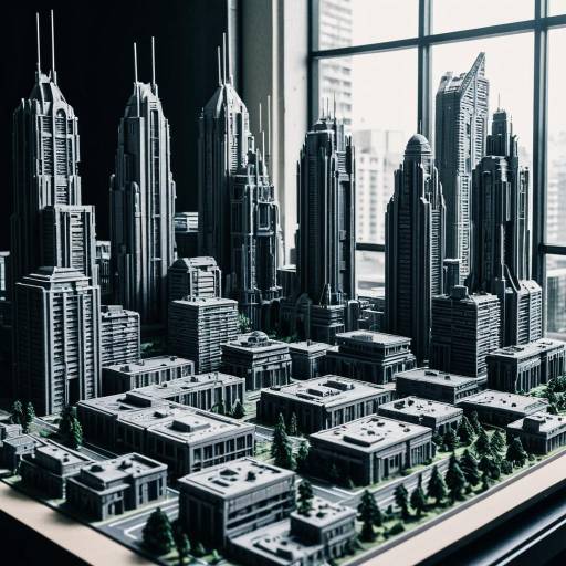 3D-Printed Utopian Cyberpunk Cityscape