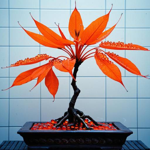 Exotic Bonsai and Vibrant Plants Macro