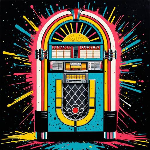 Vibrant Warhol-Style Jukebox Art