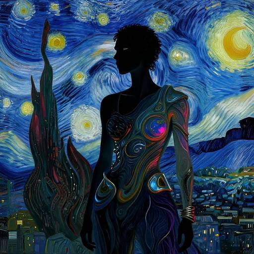 Neon Metropolis Avant-Garde Portrait