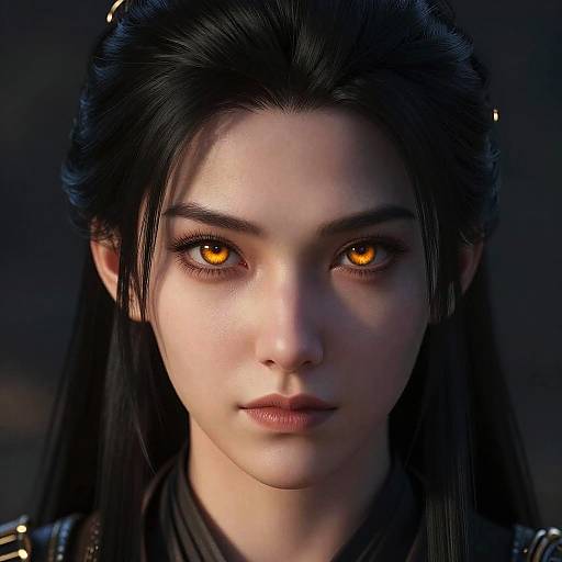 Fierce Warrior with Amber Eyes