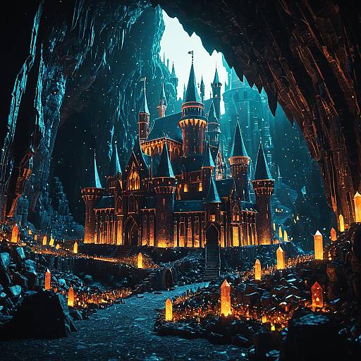 Luminous Medieval Crystal City Cavern