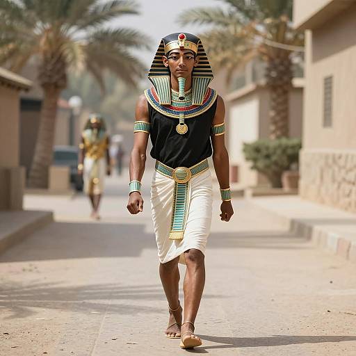 Ancient Egyptian Dance in Sunlit Alley