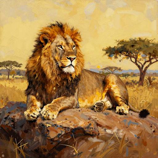 Majestic African Lion on Rock