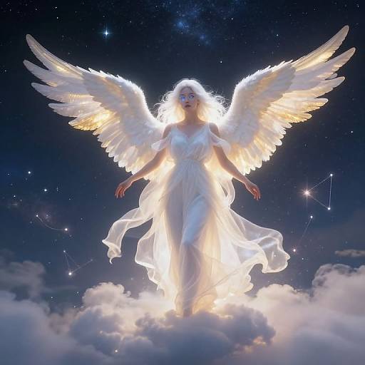 Ethereal Angel on Radiant Cloud