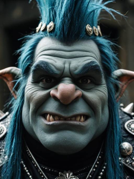 Photorealistic King Gristle Trolls Costume Headshot